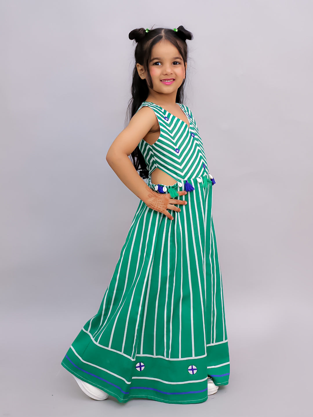 Shor-Gul Green Jumpsuit For Girls