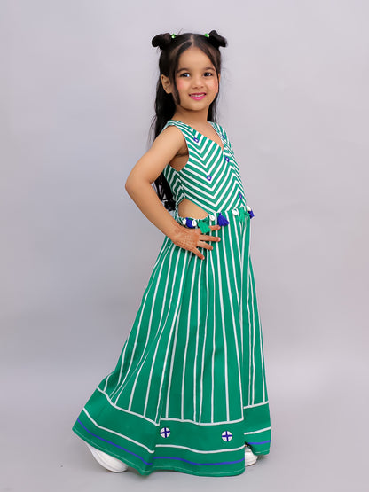 Shor-Gul Green Jumpsuit For Girls