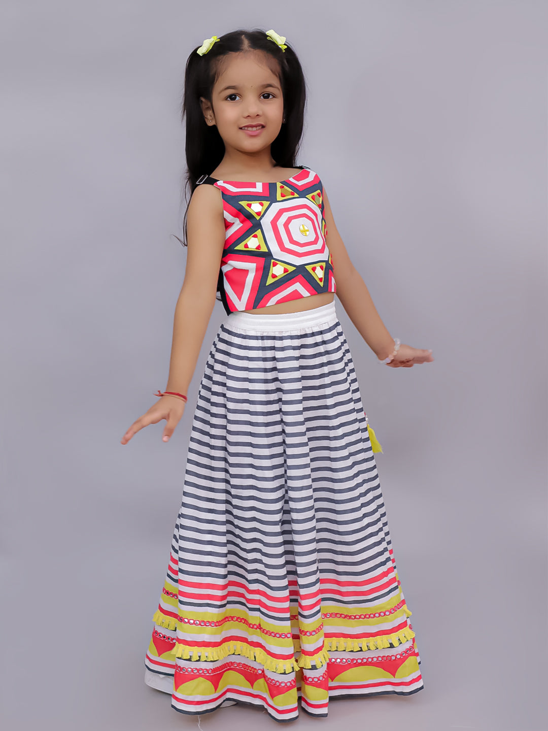 Shor-Gul Multicolor Lehanga Choli Set for Girls