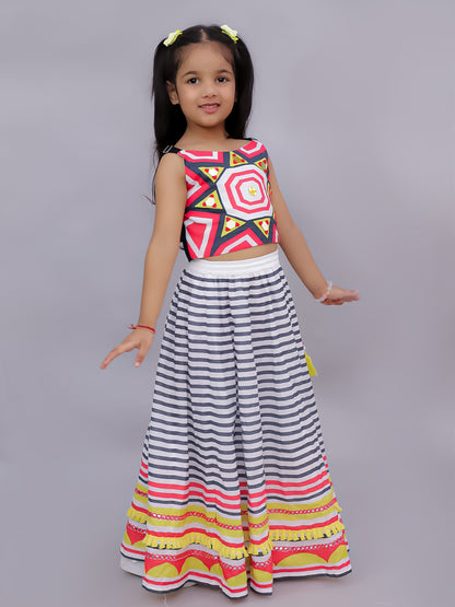 Shor-Gul Multicolor Lehanga Choli Set for Girls
