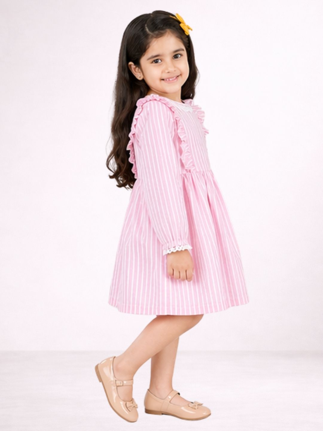 Petal Play Girls Pink Cotton Dress