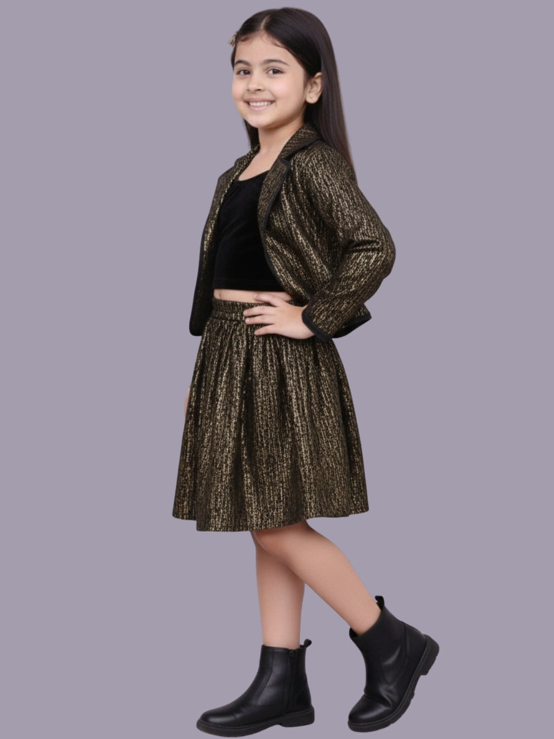 Glam up Girls Party Golden Jacket