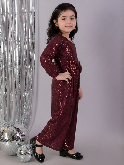 Razzle Dazzle Girls Maroon Party Jumper