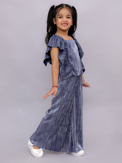 Glam Up Girls Blue Party Top and Pant Set