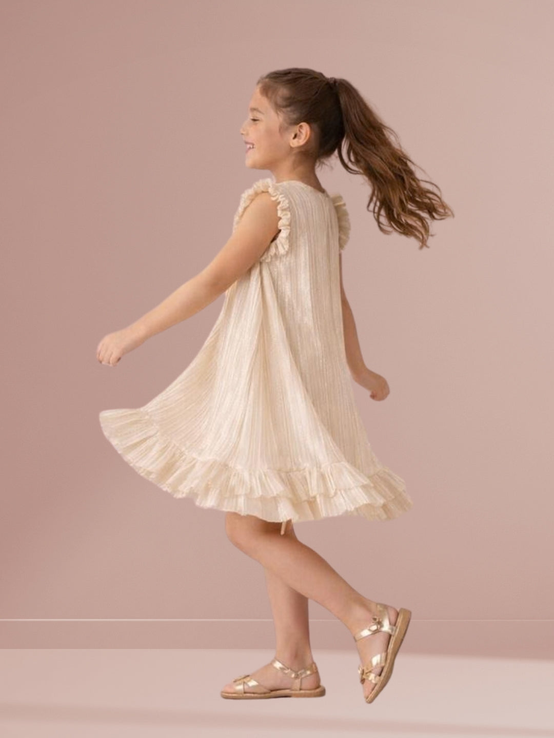 Glam Up Girls Party Gold Dress