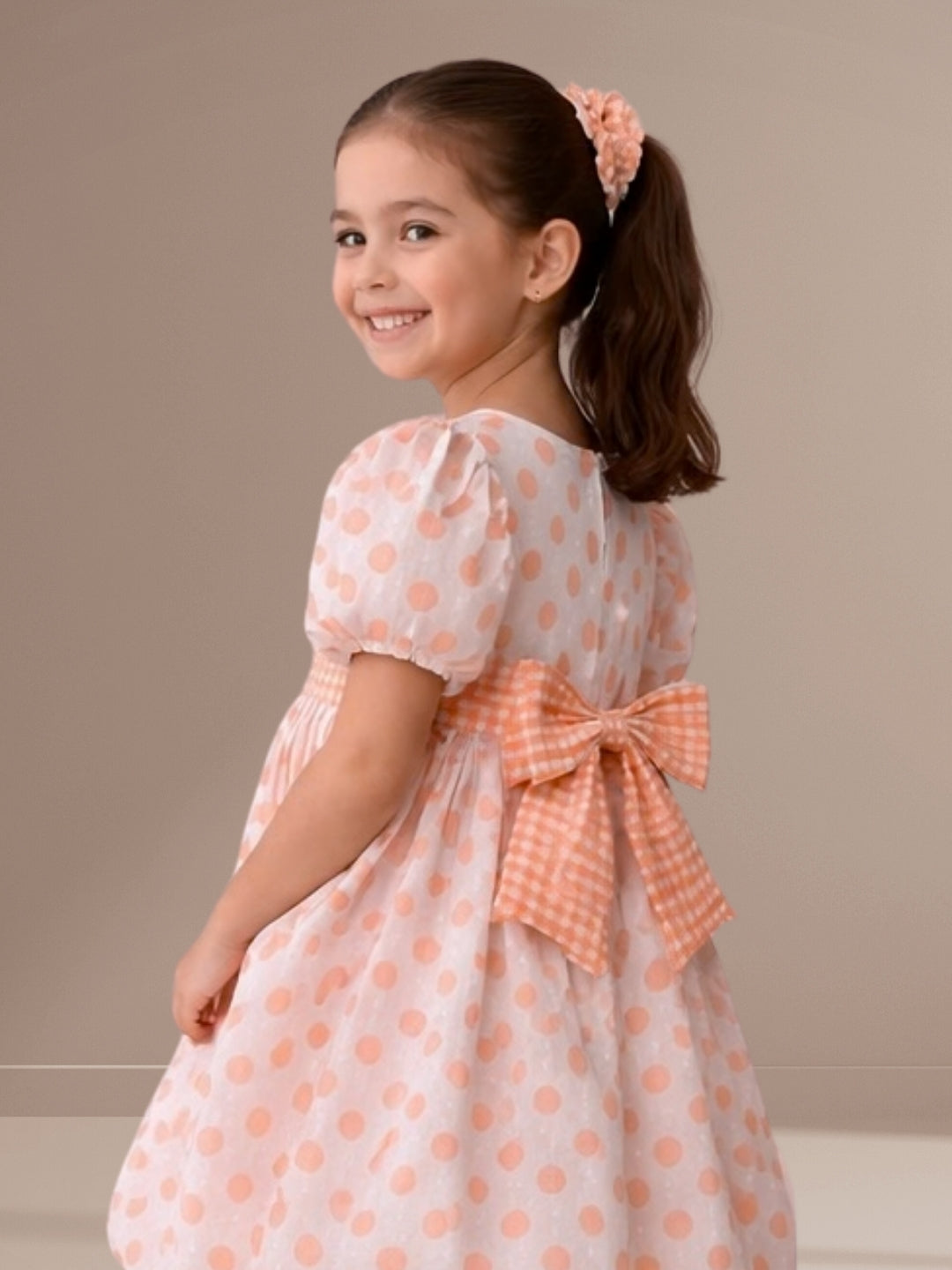 Citrus Crush Girls Orange Cotton Dress