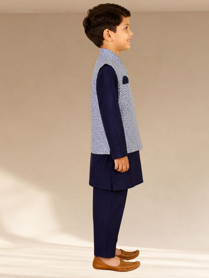 Lil Drama Boys Kurta  pyjama with jacket set