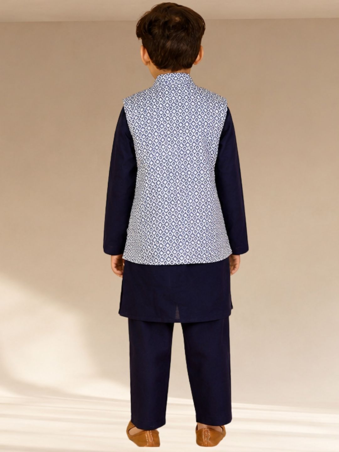 Lil Drama Boys Kurta  pyjama with jacket set