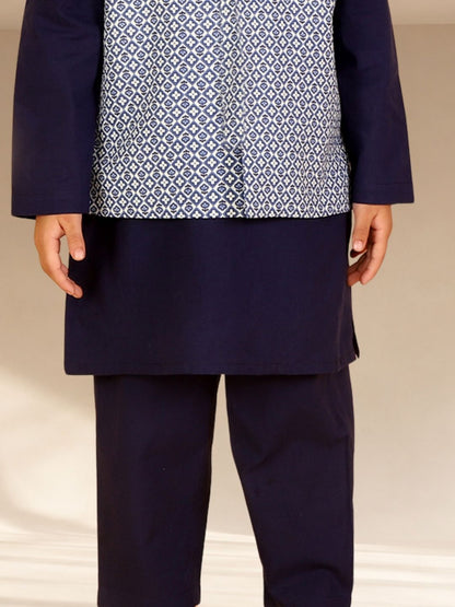 Lil Drama Boys Kurta  pyjama with jacket set