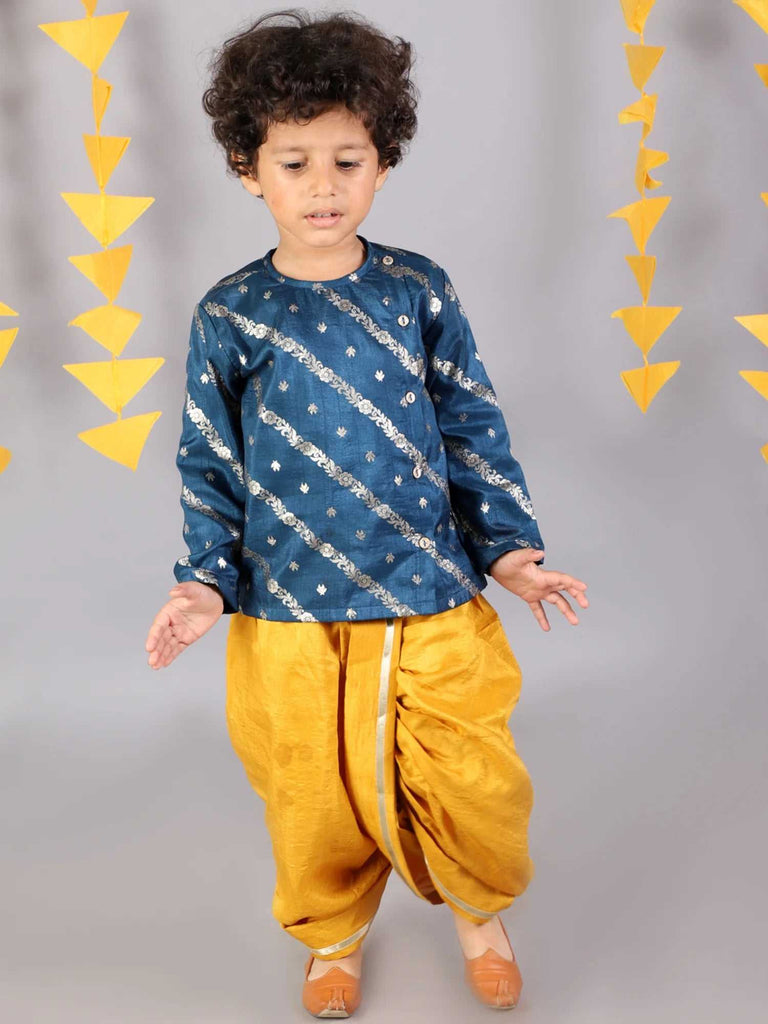 Boys jamavar printed kurta dhoti set