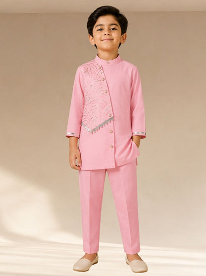 Bollywood Tadka Pink Kurta Pant set for Boys