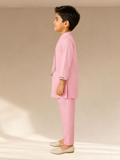 Bollywood Tadka Pink Kurta Pant set for Boys
