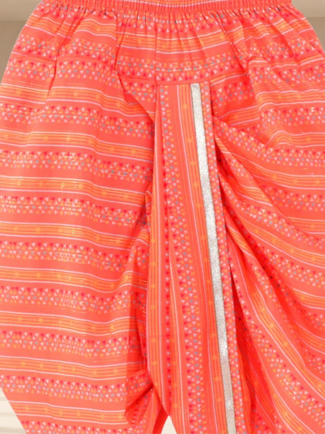 Golden Weaves Boys Orange Kurta with Dhoti set