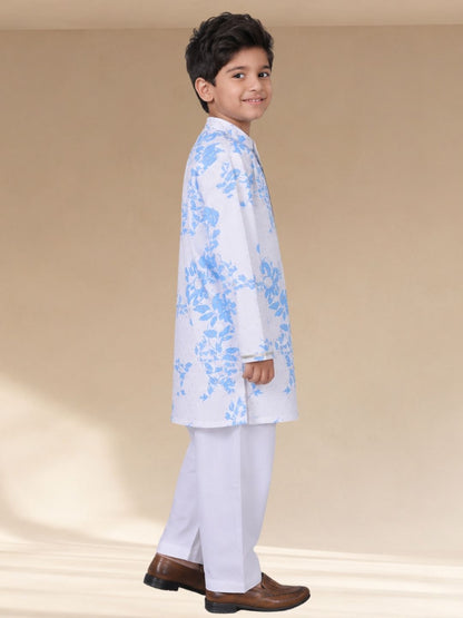Ethnic Boys White Kurta with pant set
