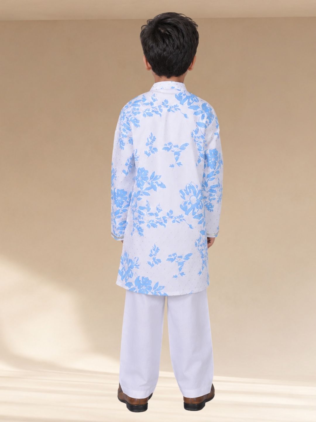Ethnic Boys White Kurta with pant set