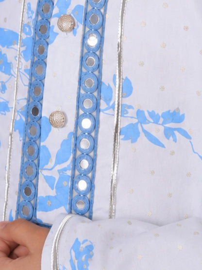 Ethnic Boys White Kurta with pant set