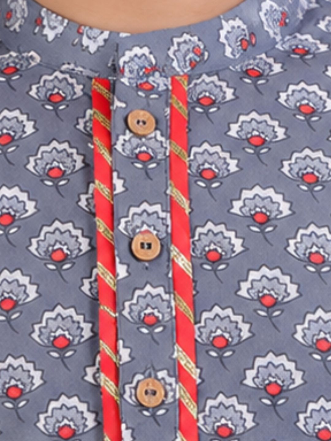 Jaipur Boys Grey Kurta and Pyjama Ethnic Set