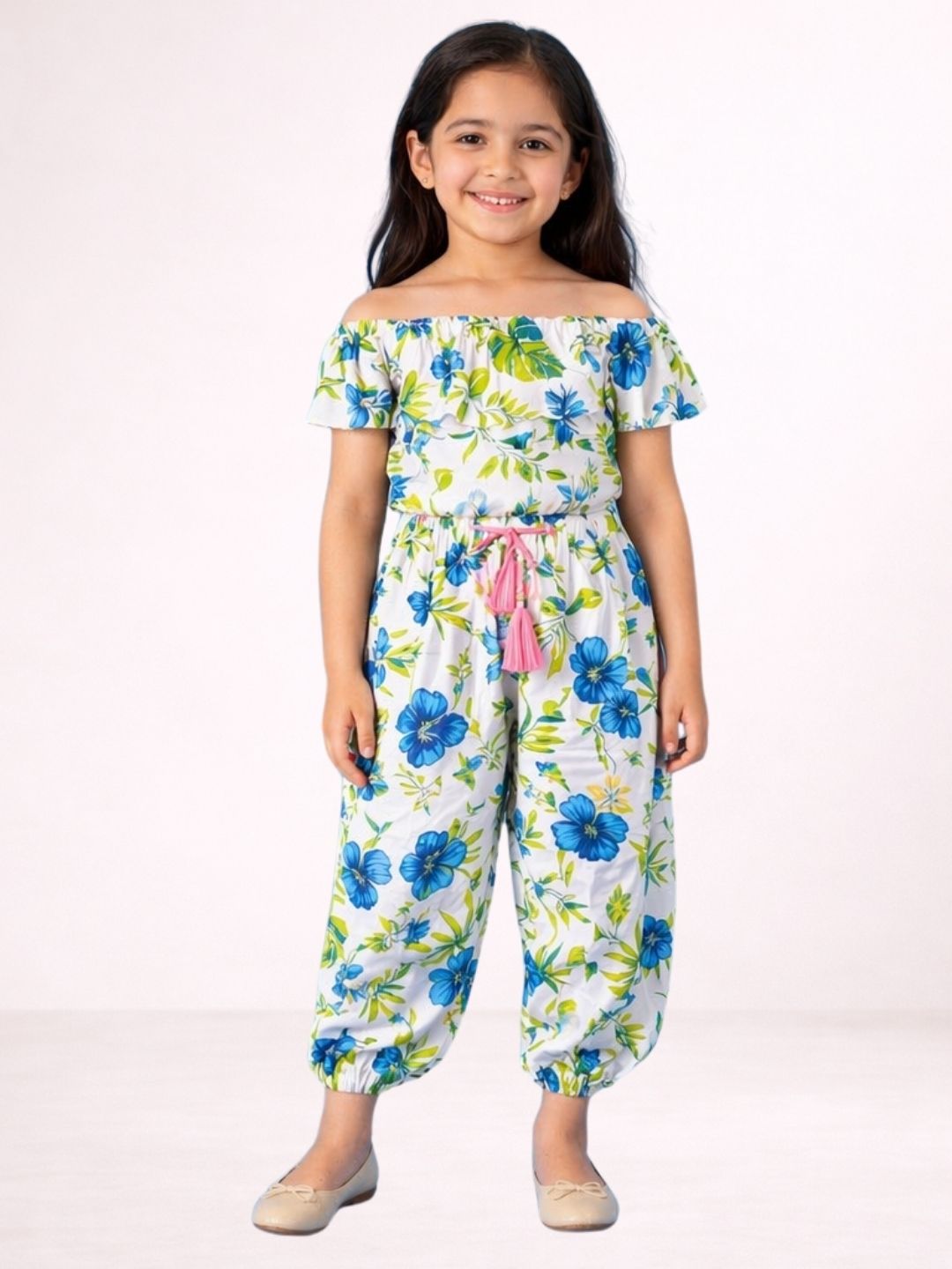 Petal Play Girls Green Top and Pant Set