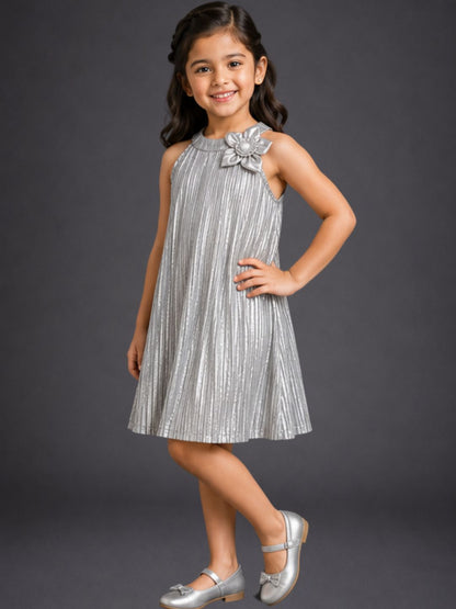Glam Up Girls Party Grey Dress