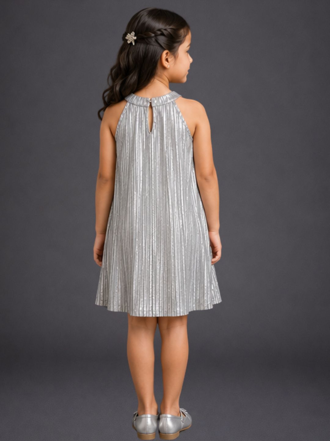 Glam Up Girls Party Grey Dress