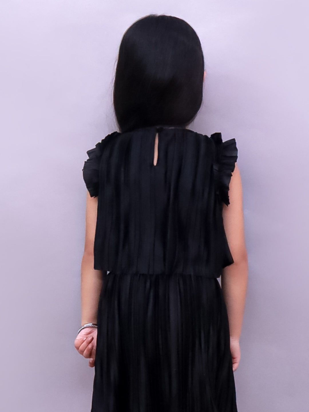 Glam Up Girls Party Black Frill Sleeves Top