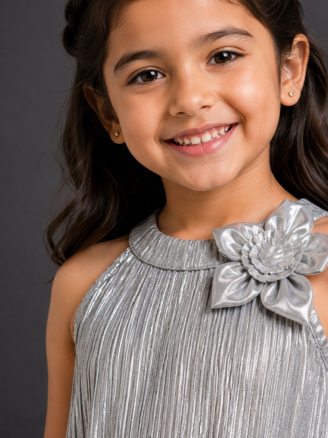 Glam Up Girls Party Grey Dress