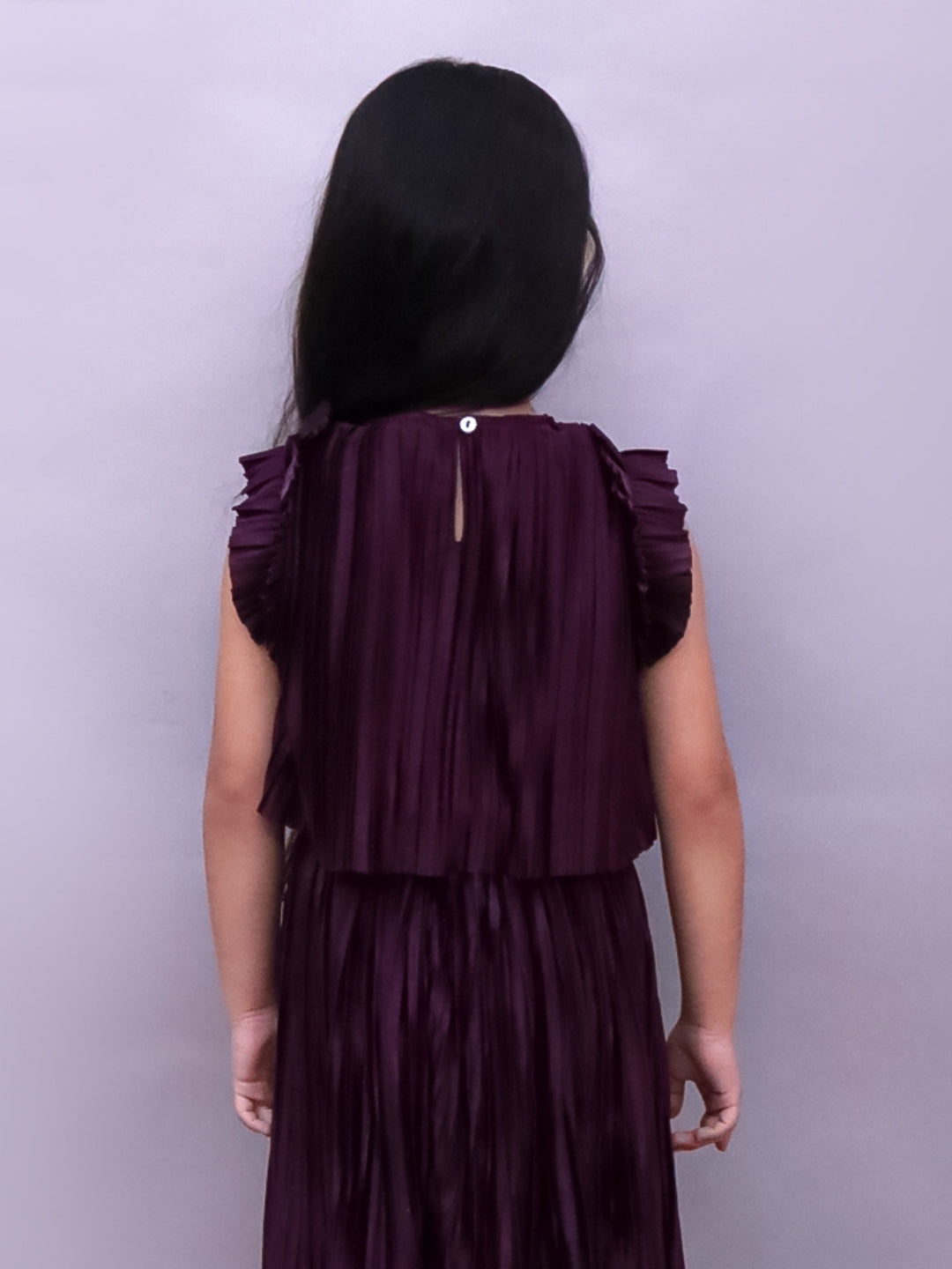 Glam Up Girls Party Wine Frill Sleeves Top