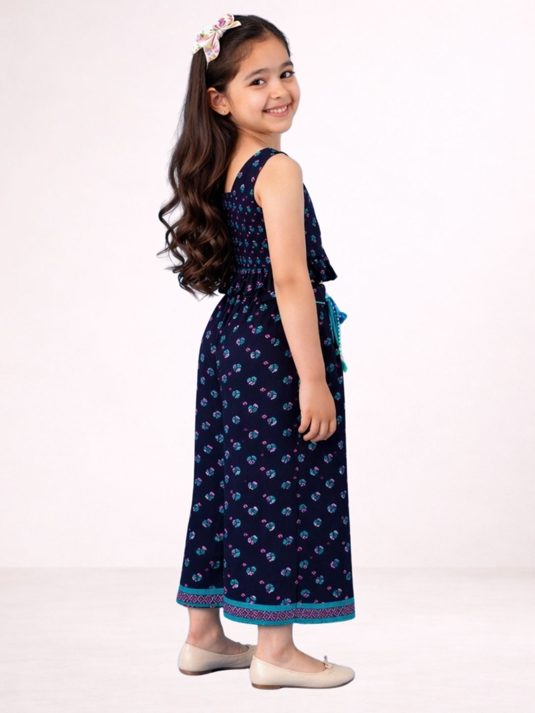 Petal Play Girls Navy Top and Pant Set