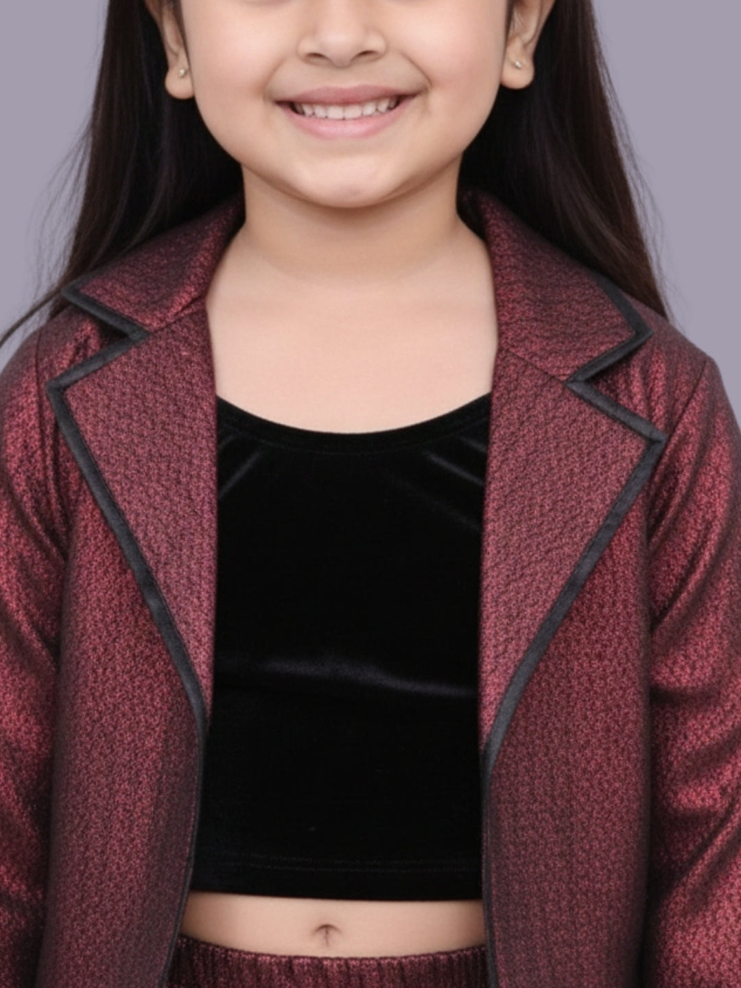 Glam up Girls Party Maroon Jacket