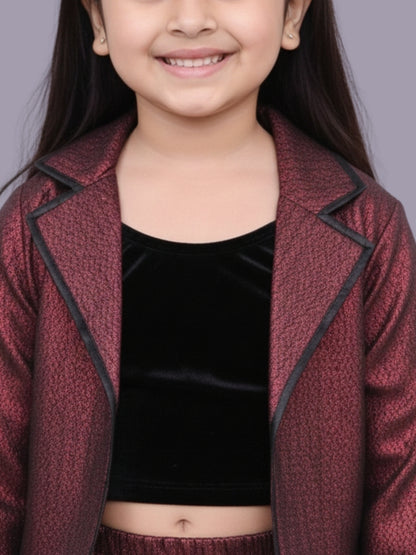 Glam up Girls Party Maroon Jacket