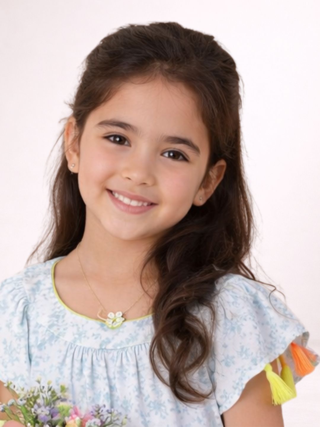 Petal Play Girls White Cotton Dress