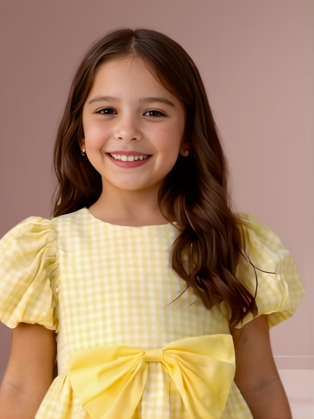 Citrus Crush Girls Yellow Cotton Dress