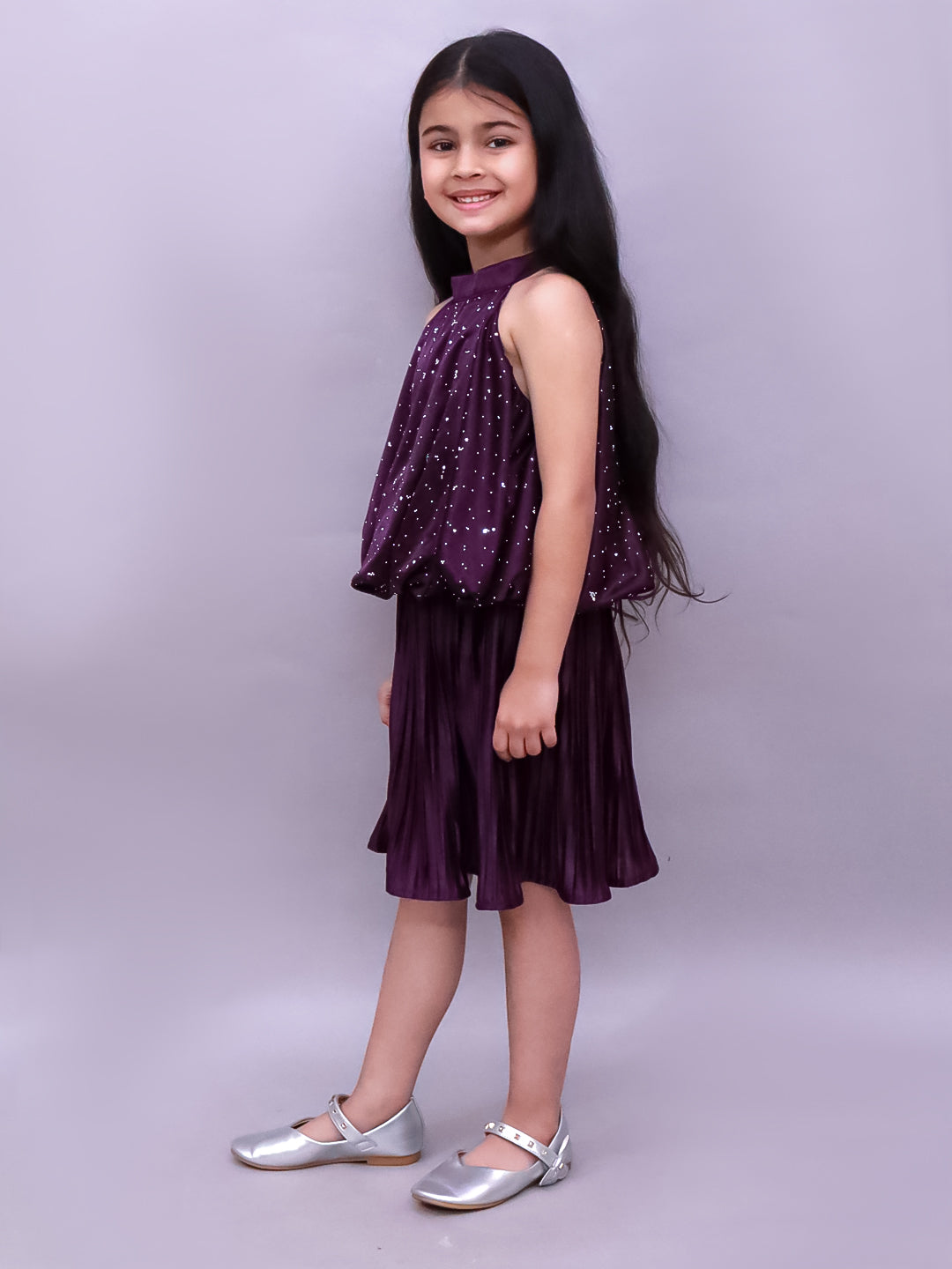 Glam Up Girls Party Wine Top And Skirt