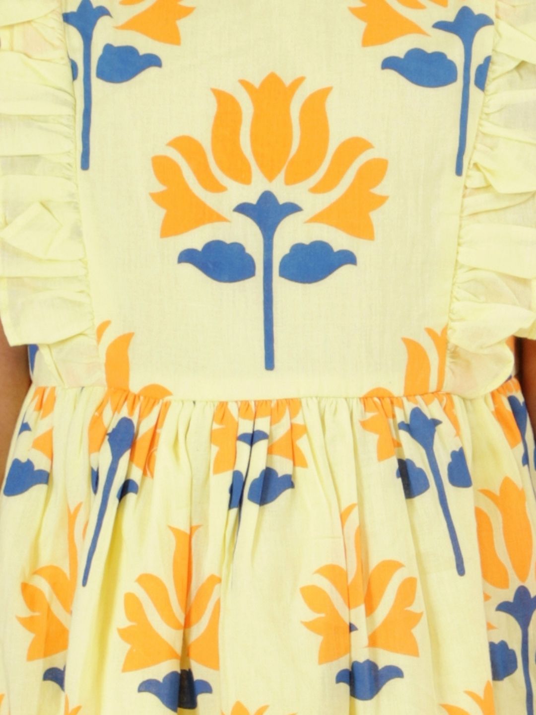 Petal Play Girls Yellow Cotton Dress