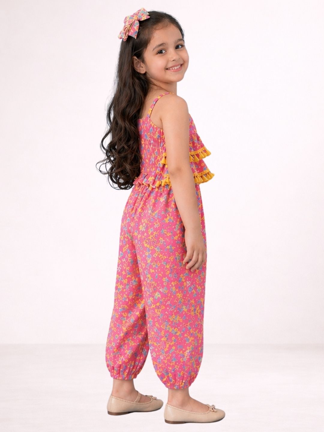 Petal Play Girls Orange Jumpsuit