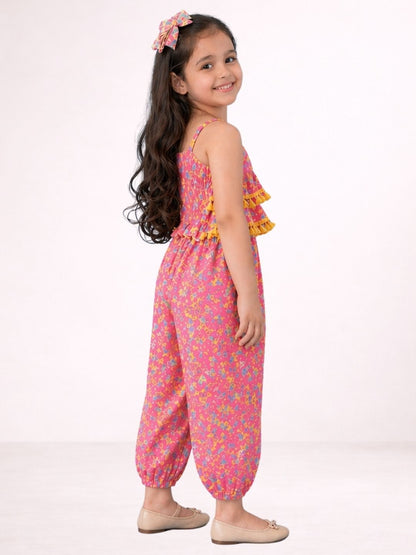 Petal Play Girls Orange Jumpsuit