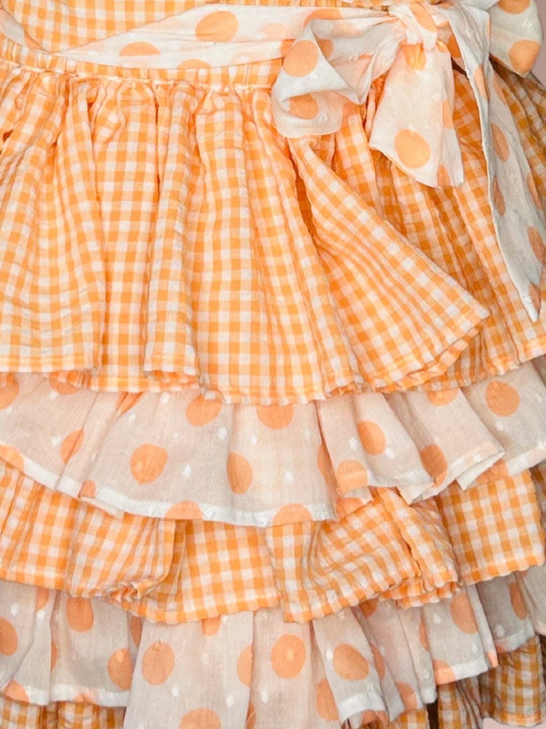 Citrus Crush Girls Orange Cotton Top and Skirt