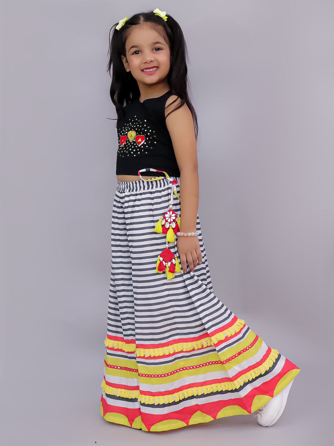 Shor-Gul Multicolor Top and Pant Set For Girls