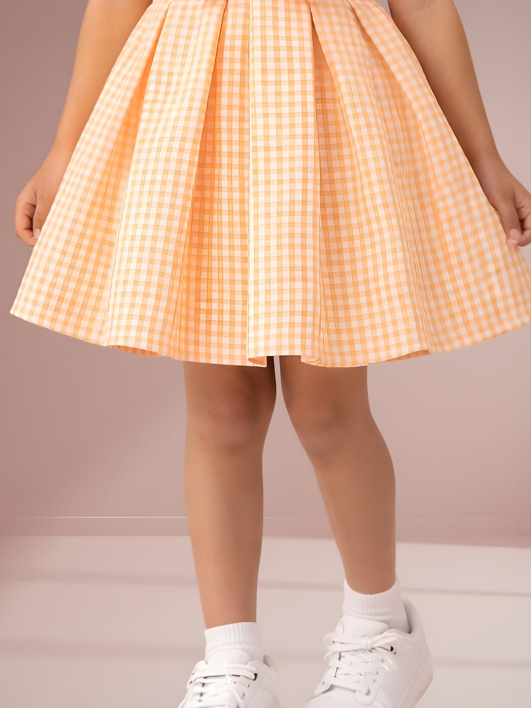 Citrus Crush Girls Orange Cotton Dress
