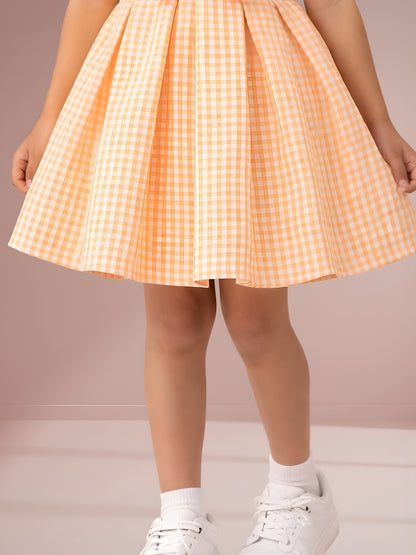 Citrus Crush Girls Orange Cotton Dress