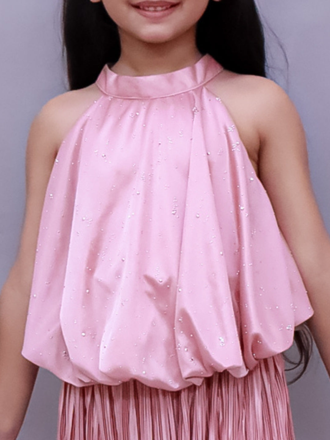 Glam Up Girls Party Peach Balloon Top