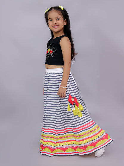 Shor-Gul Multicolor Lehanga Choli Set for Girls