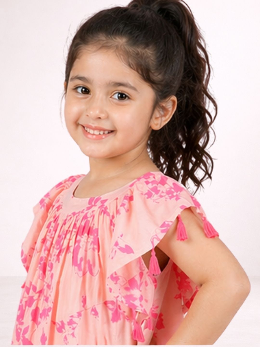Petal Play Girls Pink Cotton Dress