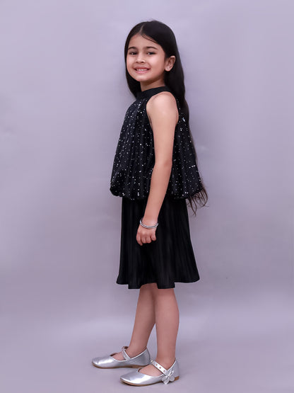 Glam Up Girls Party Black Top And Skirt