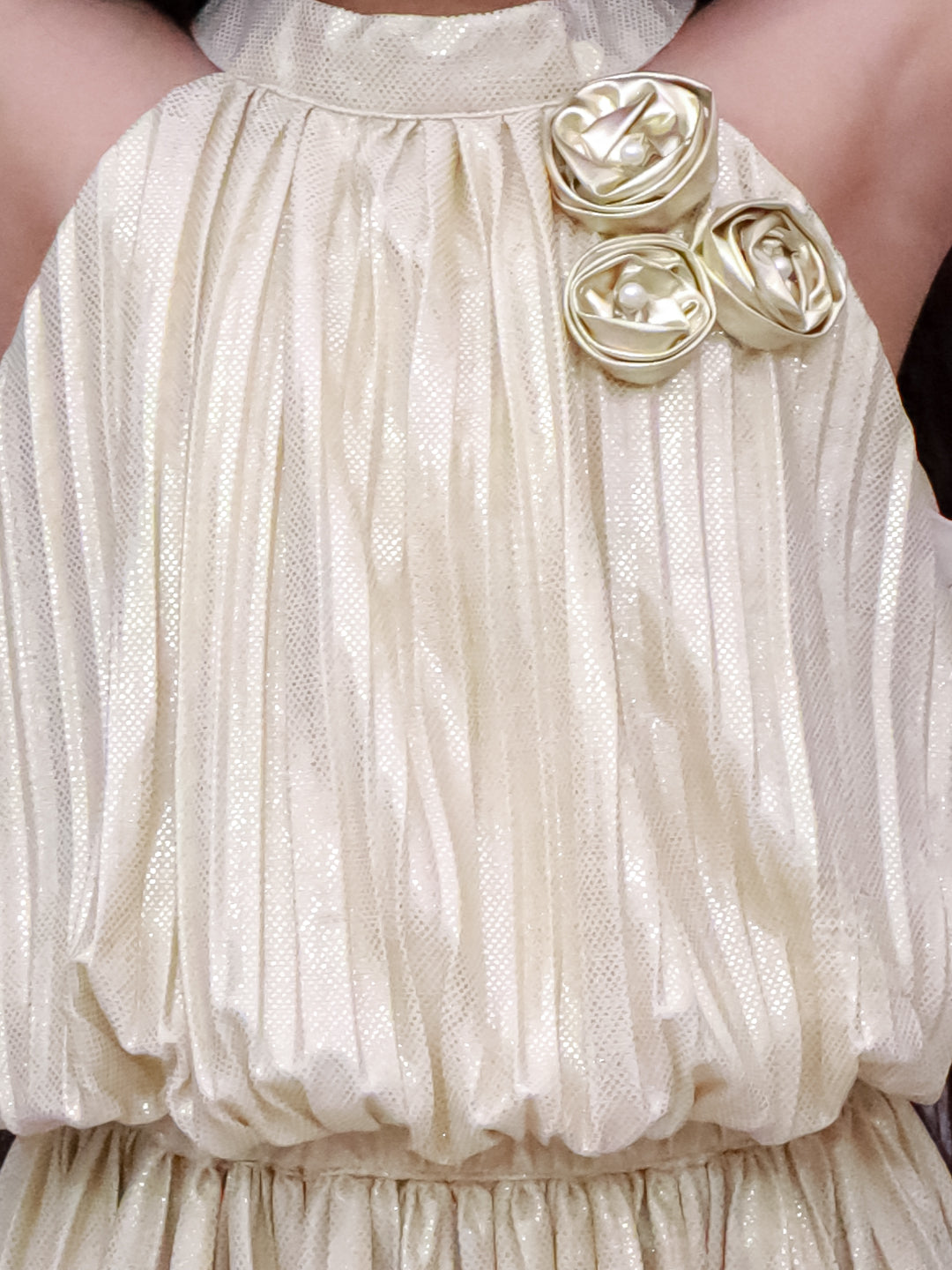 Glam Up Girls Party Golden Top And Skirt