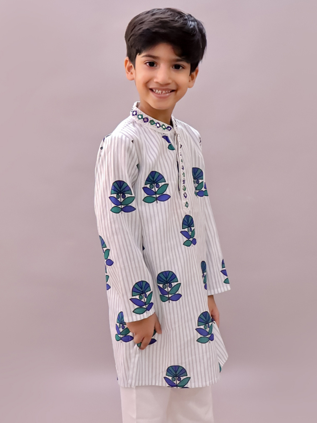 Shor-Gul White Kurta For Boys