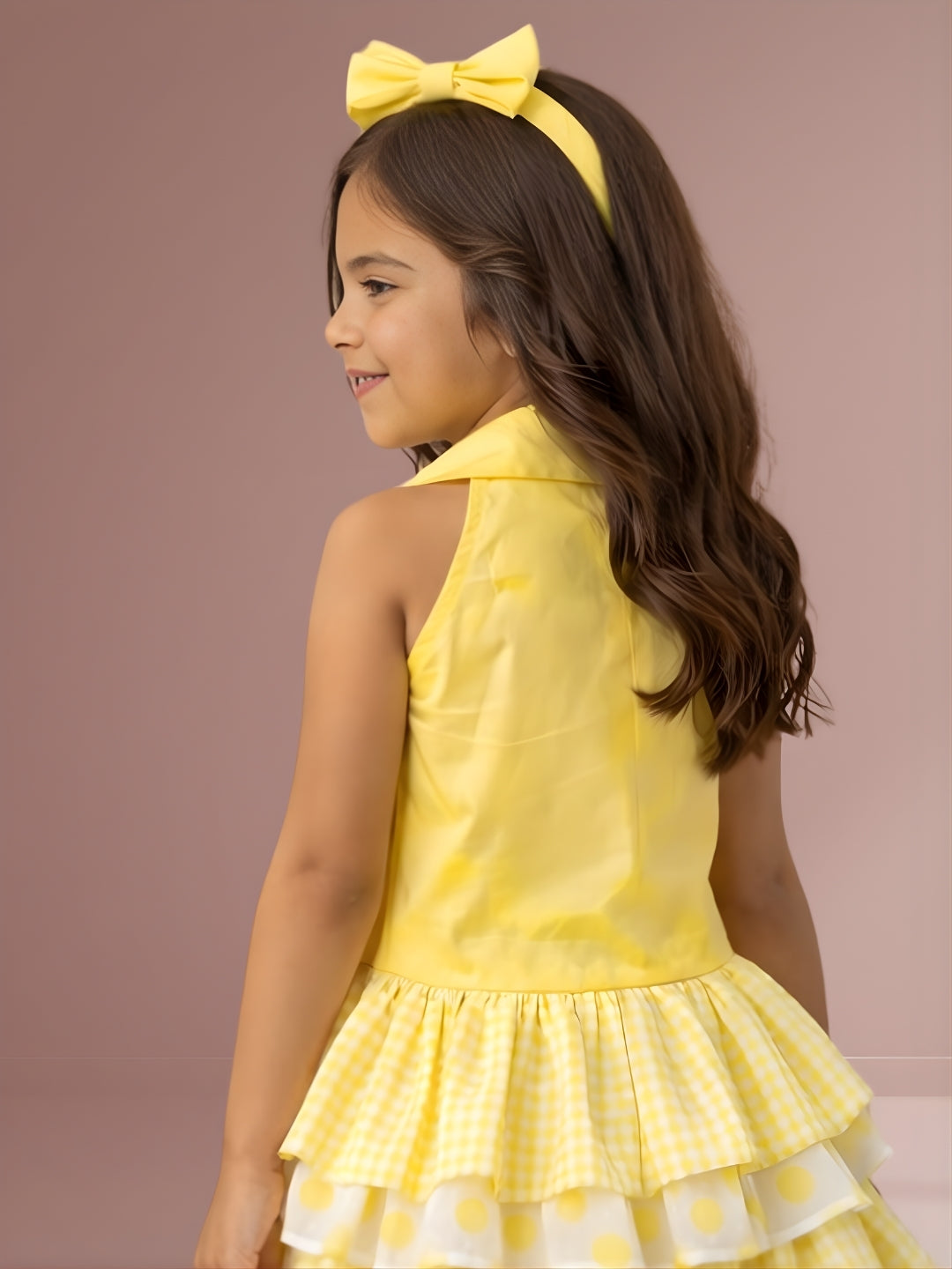 Citrus Crush Girls Yellow Cotton Top and Skirt