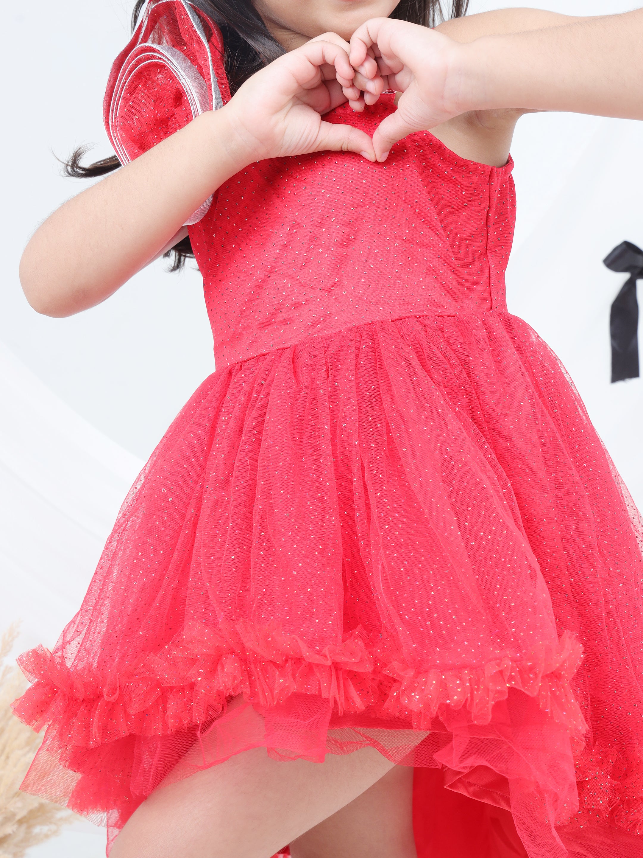 Razzle Dazzle Red Party Dress for Girls