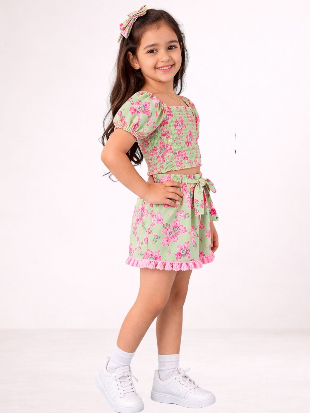 Petal Play Girls Pink Top and Shorts Set
