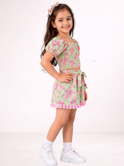 Petal Play Girls Pink Top and Shorts Set